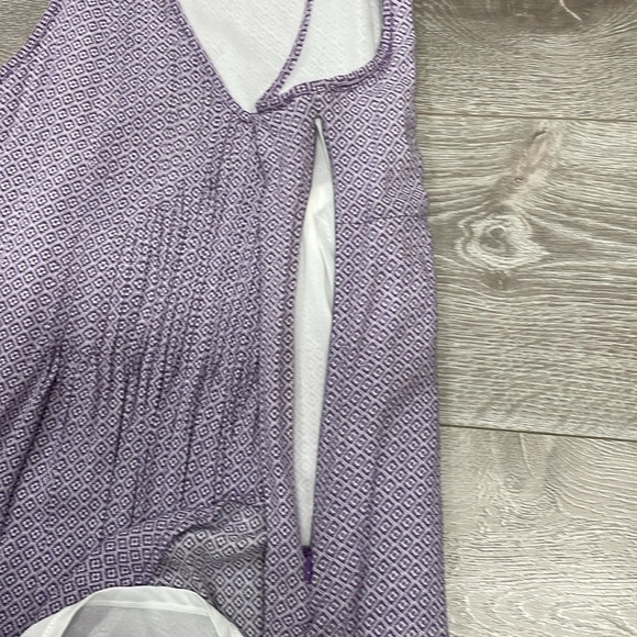 Old Navy Pleated Crepe Purple and White Print Sleeveless Dress S P - Picture 13 of 14
